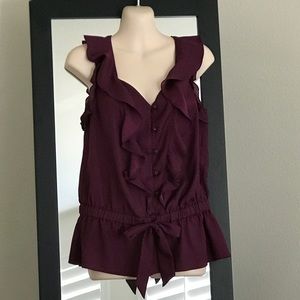 Ann Taylor Loft Ruffled Blouse